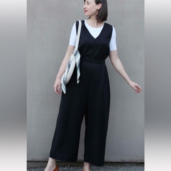 Hackwith Design House Wide Leg Tencel Jumpsuit Size M - Picture 1 of 9